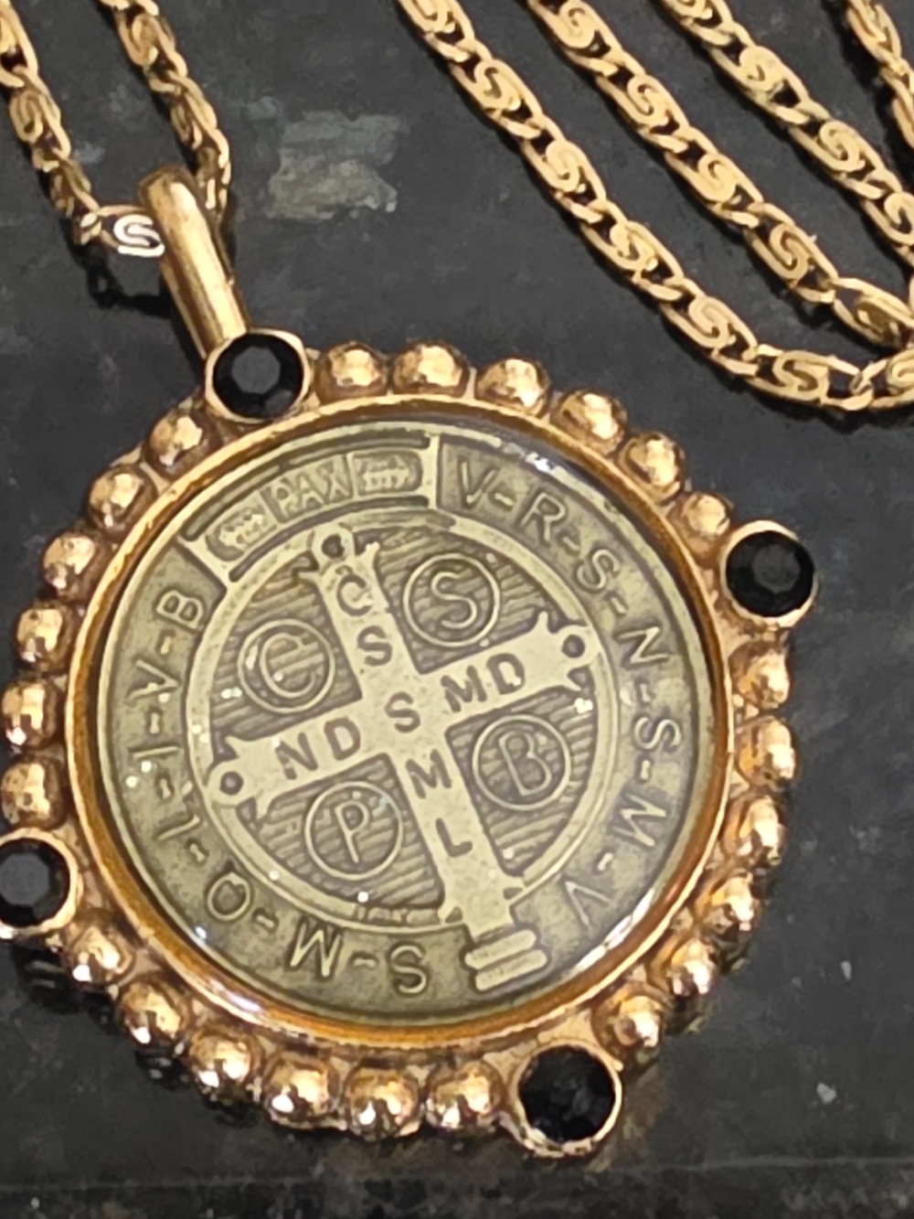 Gold-Tone Saint Benedict Medallion Pendant Necklace - Unbranded
